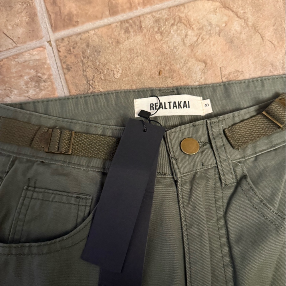 REALTAKI NEW NWT Olive Green Cargo Mens Pants - Picture 3 of 4